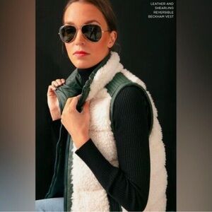 Leather and Shearling Reversible Beckham Vest